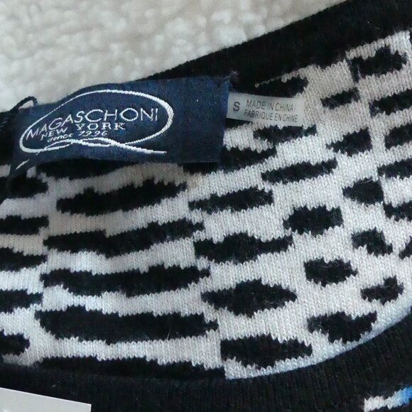 Magaschoni New York Saltwater blue Combo Knit Dress USA Size Small - Picture 6 of 11